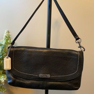 Coach Black Leather Wristlet Mini Purse